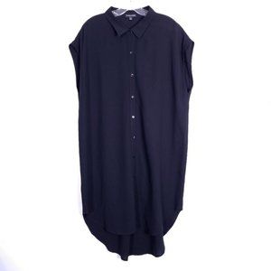 *sold*Eillen Fisher Black 100% Silk Shirt Dress